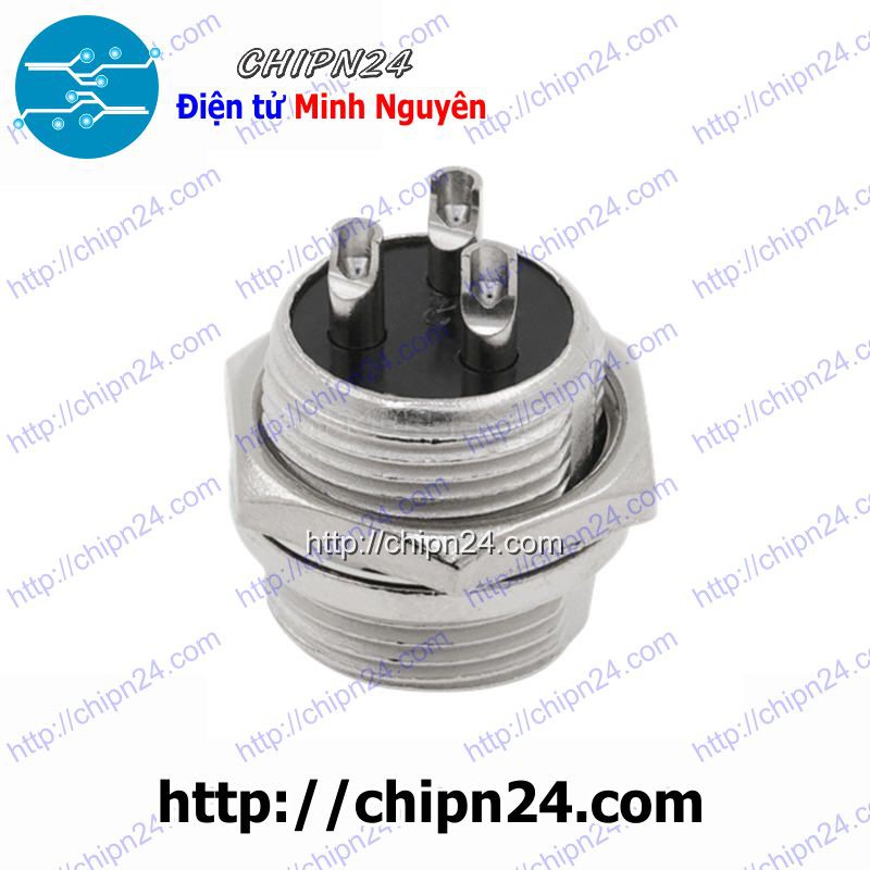[2 CÁI] (F2.2) Jack GX16-3P Đực 15A 250V (Jack điện, tín hiệu, nối nguồn nhiều chân)