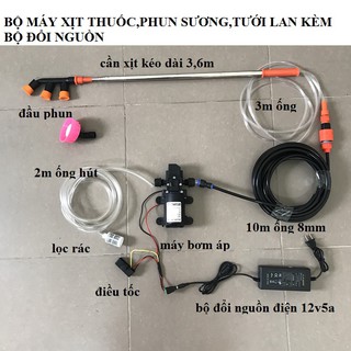Bộ máy bơm mini dùng để tưới lan, phun thuốc