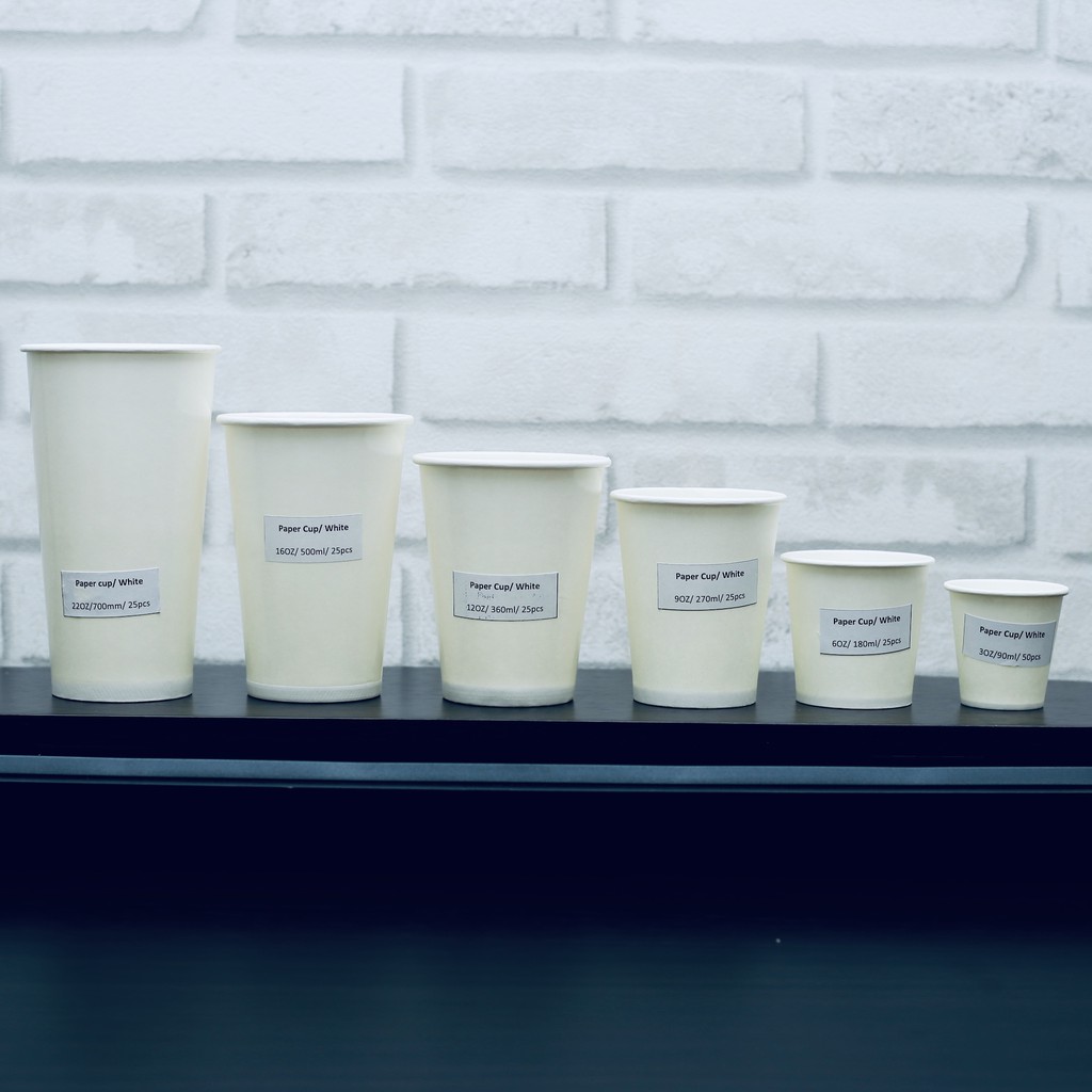 50 LY GIẤY, CỐC GIẤY, NHIỀU KÍCH THƯỚC/ 50 PCS PAPER CUP WITH MANY SIZE