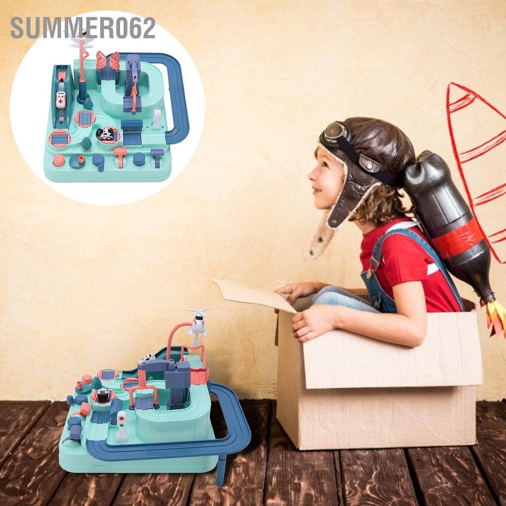Summer062 Bộ đồ chơi lắp ráp đường đua xe tự làm theo dõi cho trẻ mẫu giáo em Inoor M