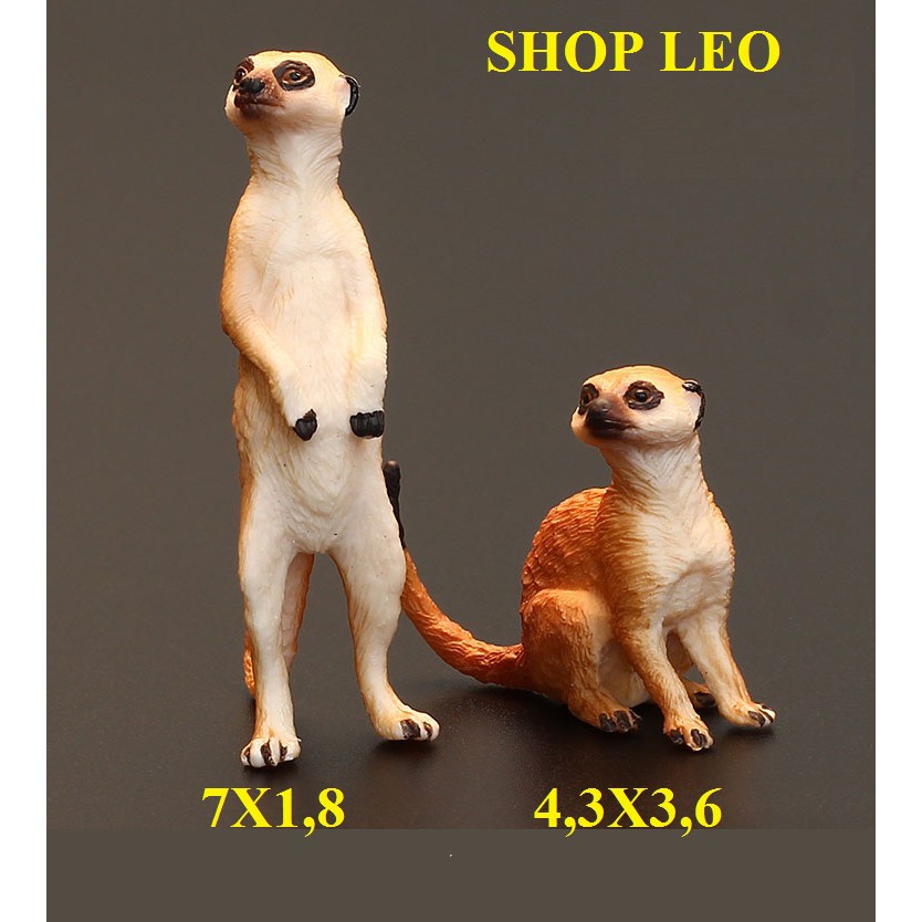 mô hình 2 con Chồn sa mạc - mô hình trang trí