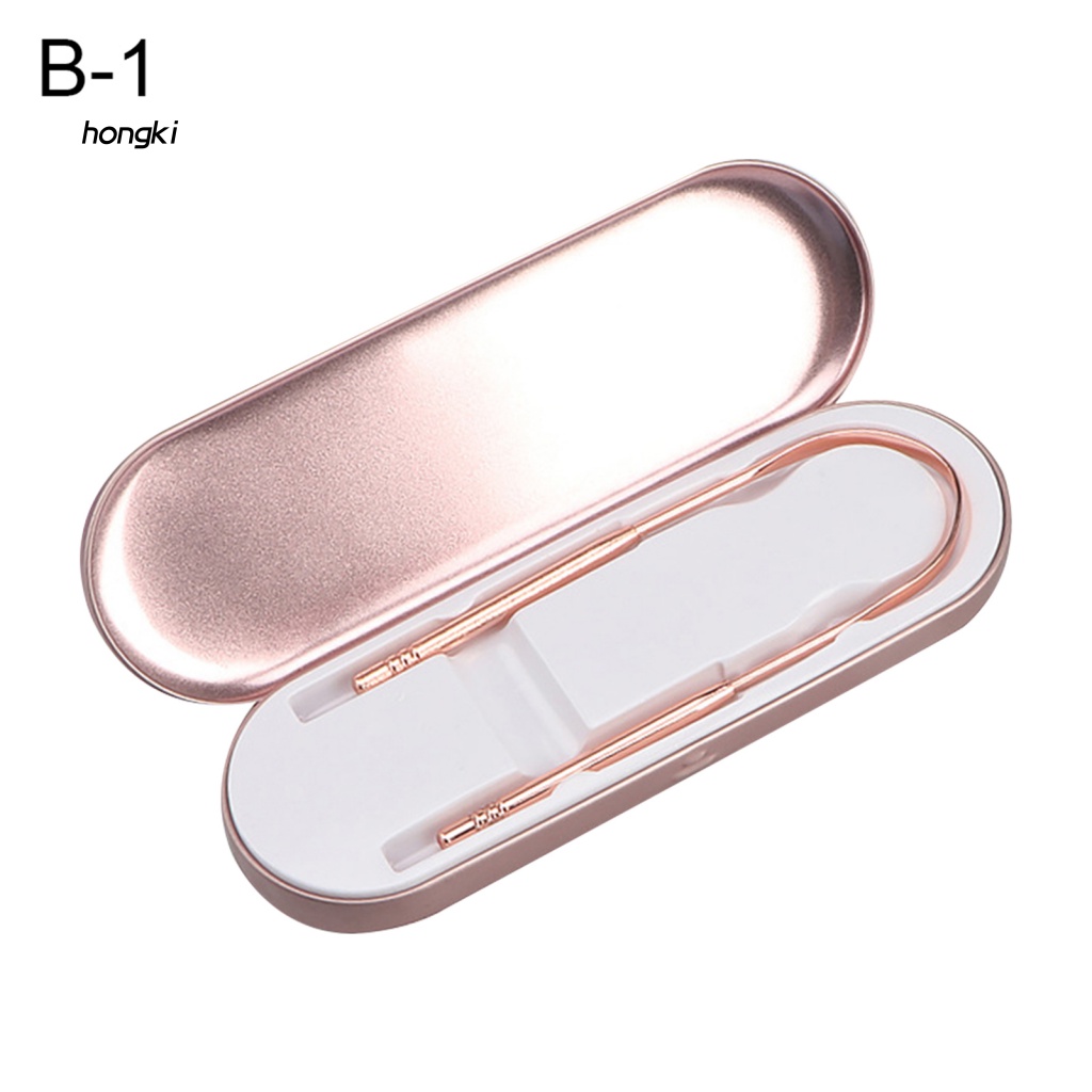 Dụng Cụ Cạo Lưỡi Bằng Thép Không Gỉ Giữ Sạch Răng Miệng Kèm Hộp Đựng