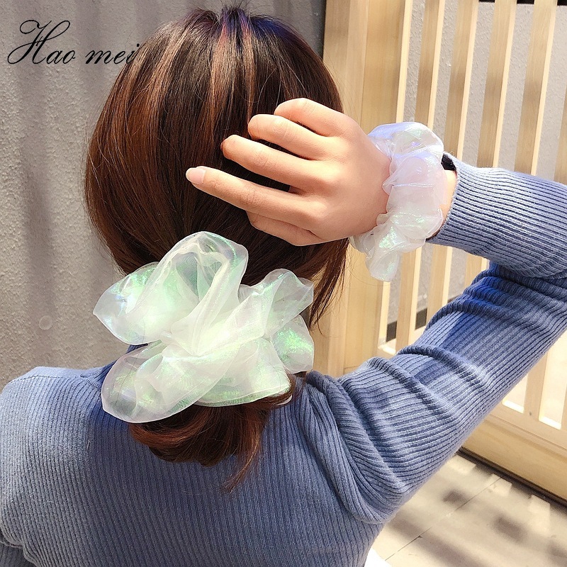 Dây thun buộc tóc bằng vải lưới ngọt ngào phong cách Hàn Quốc cho nữ