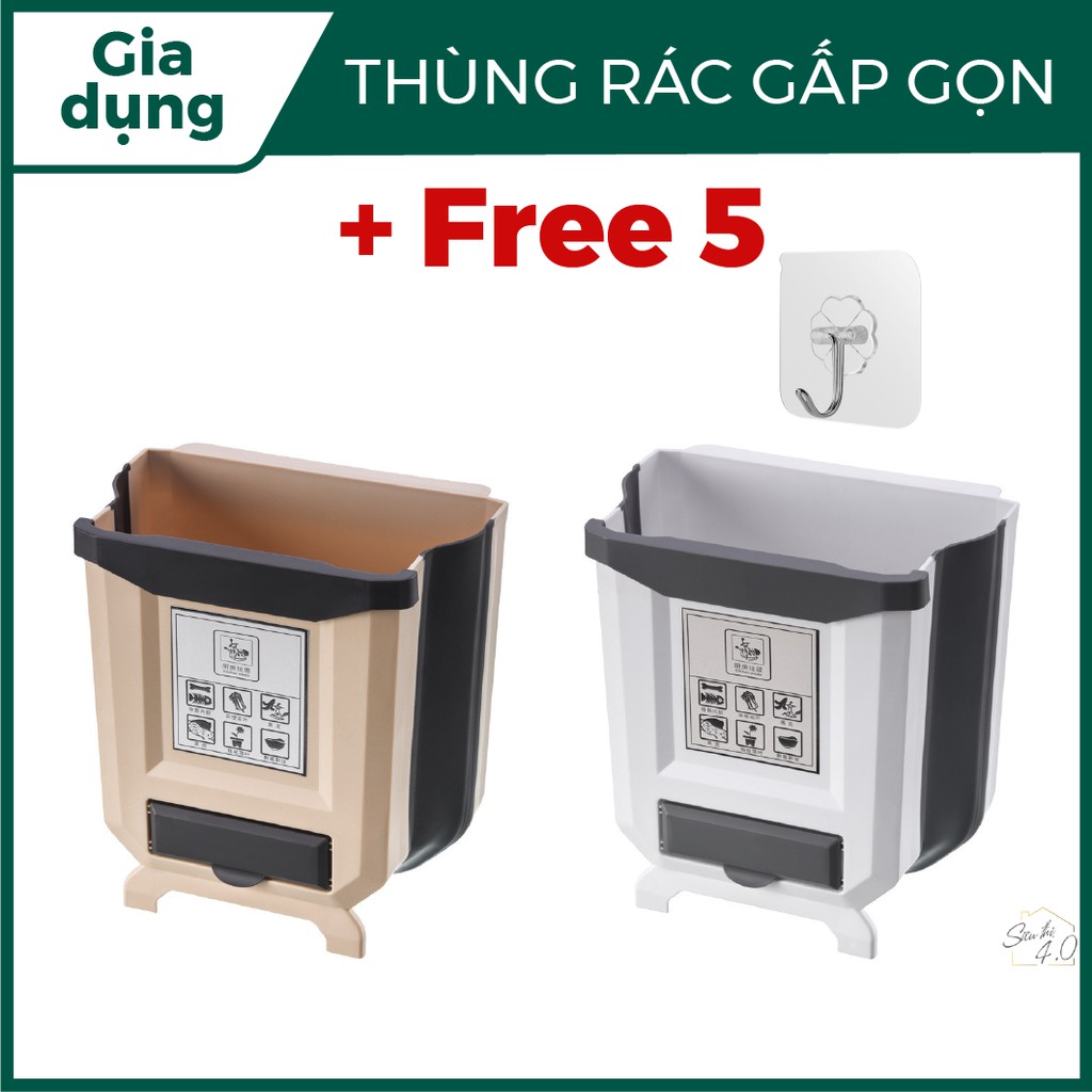 Bán rẻ xin tương tác  - thùng rác thông minh gấp gon treo canh tủ bếp tiện lợi đa năng , tặng kèm túi đựng rác