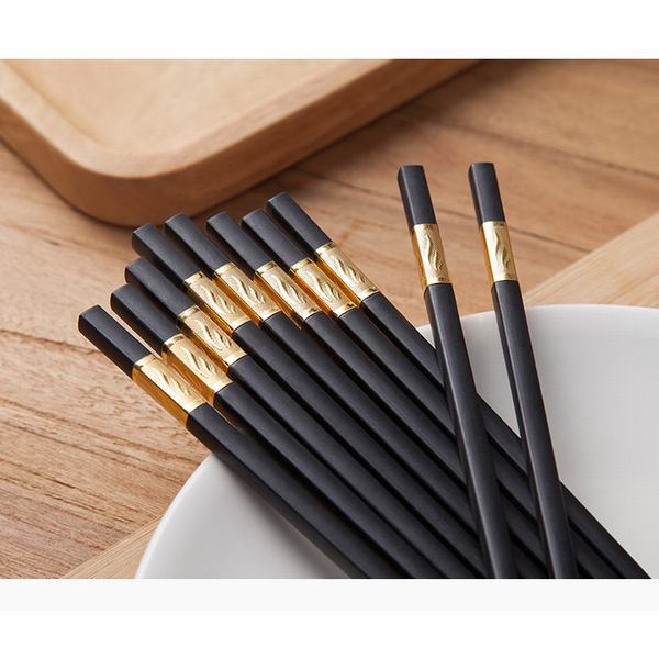 Bộ 10 Đôi Đũa Hợp Kim Mạ Vàng