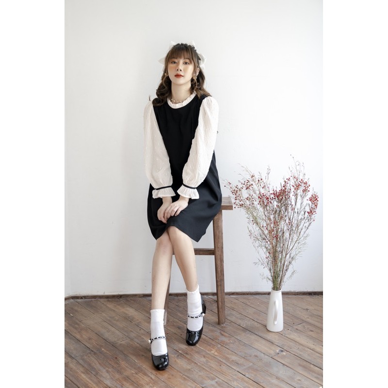 Đầm suông phối tay kim sa, váy suông A phối tay | BigBuy360 - bigbuy360.vn