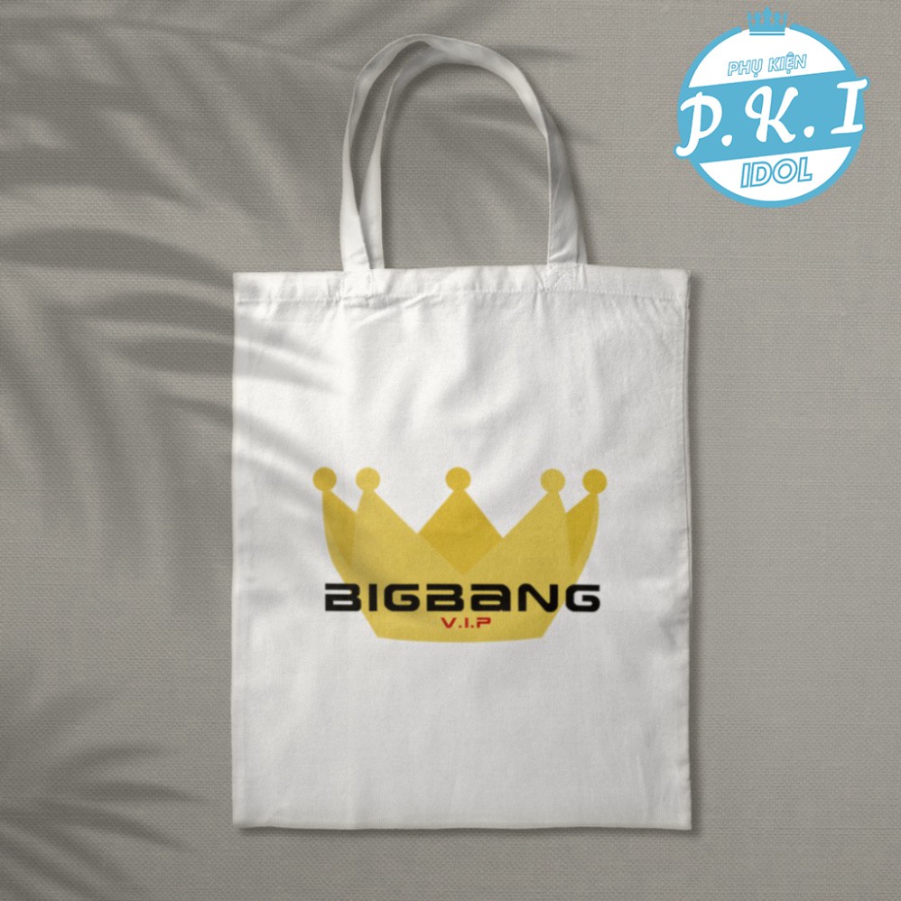 Túi Tote Vải In Hình Logo BIGBANG-VI.P Thời Trang Hàn Quốc - QUÀ TẶNG K-POP