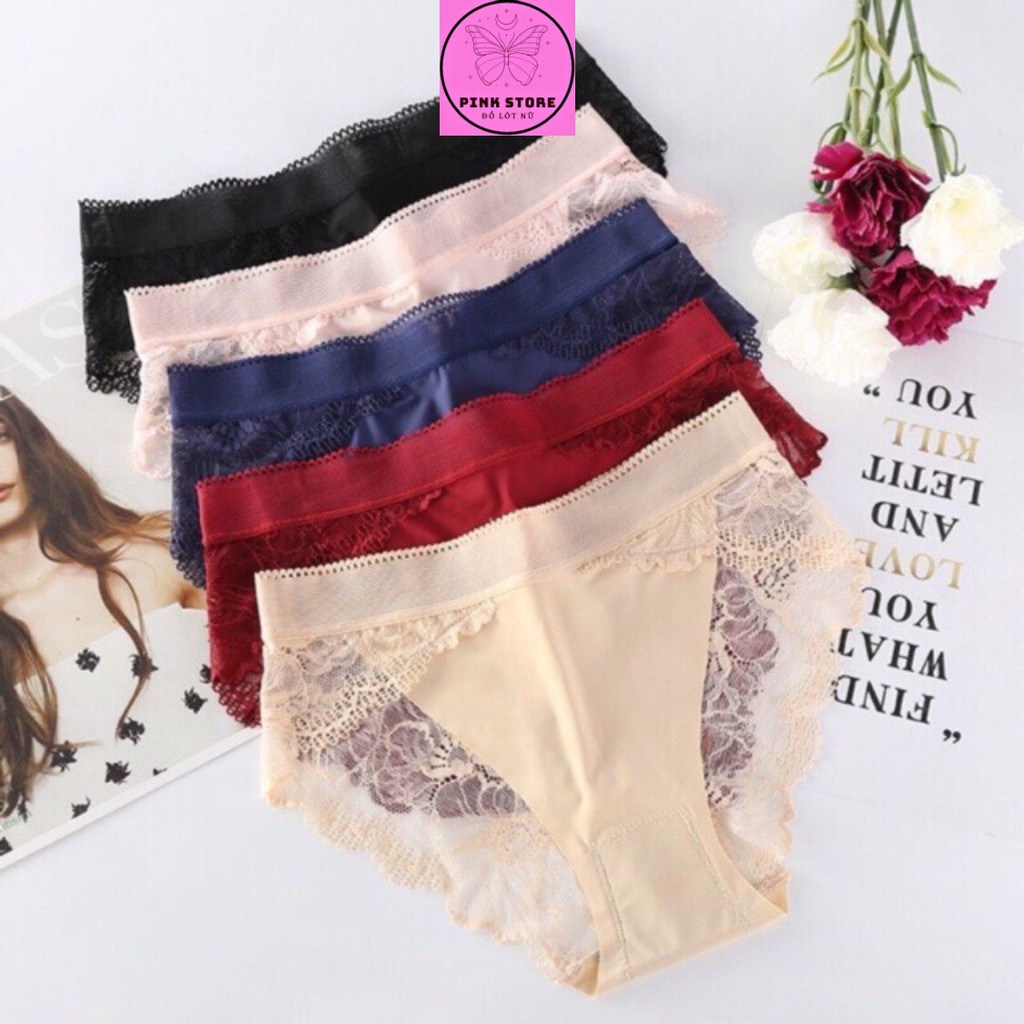 Quần Lót Nữ Thun Lạnh Đúc Su Phối Ren Hoa Cạp Thấp Sexy Mềm Mại  PINK STORE QL8423 | BigBuy360 - bigbuy360.vn