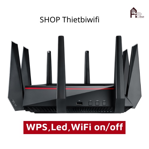 BỘ PHÁT WIFI ROUTER WIFI GAMING ASUS RT-AC5300 Ba băng tần,1 WAN 4 LAN,chuyên gaming,4K streaming