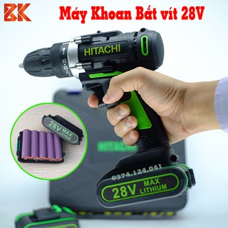 [TẶNG MŨI KHOAN + MŨI BẮT VÍT] MÁY KHOAN BẮT VÍT HITACHI 28v - MÁY KHOAN DÙNG PIN HITACHI 28V