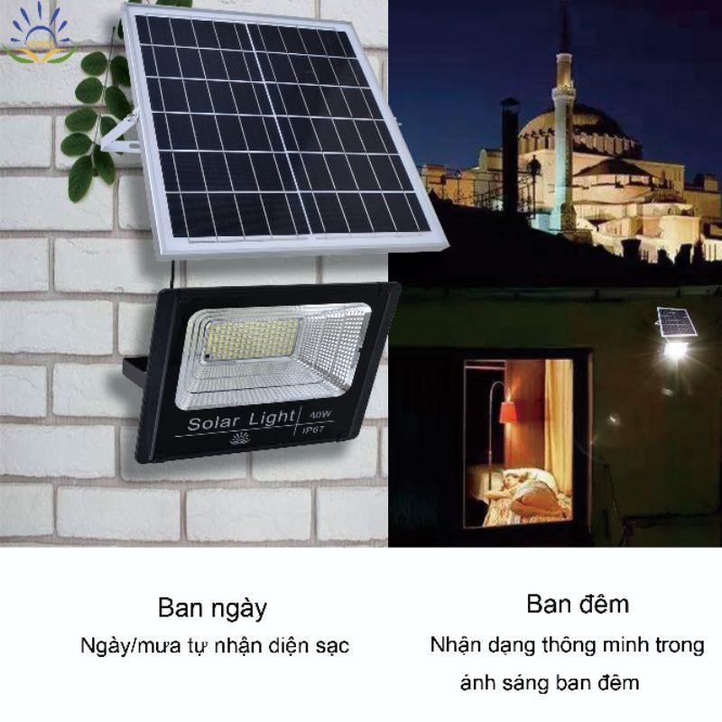 Đèn  năng lượng mặt trời 40W -IP67 tích điện.  Tiện dụng mỹ quạn. ,, chống nước. Chất lương tốt