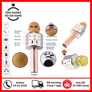 Mic hát karaoke bluetooth không dây ws858 -tặng 1 dây nối ra loa ngoài