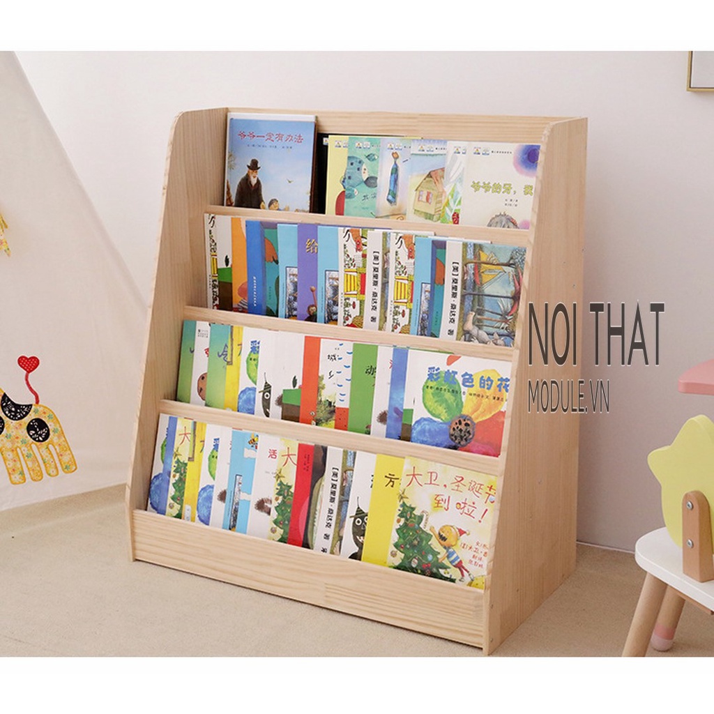Kệ gỗ đa năng để sách cho bé  Montessori, giá sách montessori dành cho trẻ 2 tới 6 tuối sản xuất bởi nội thất module