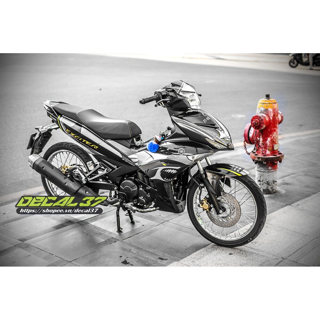 Tem Trùm Exciter 150 Cá Mập Đen Xám