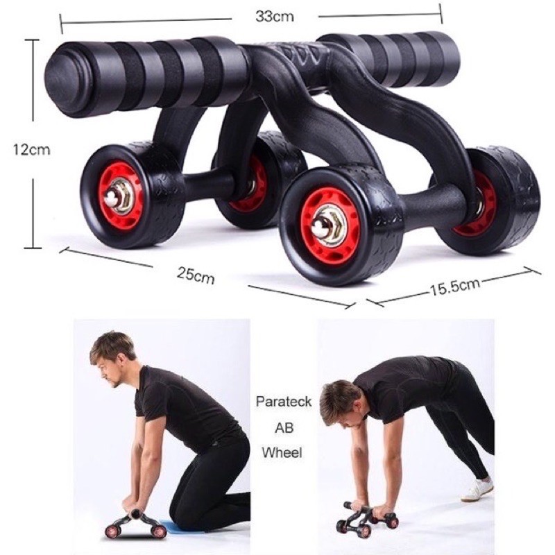 Con lăn tập bụng gym 4 bánh tặng miếng thảm con lăn tập cơ bụng dùng cho cả vđv chuyên nghiệp, bảo hành 3 năm 2021