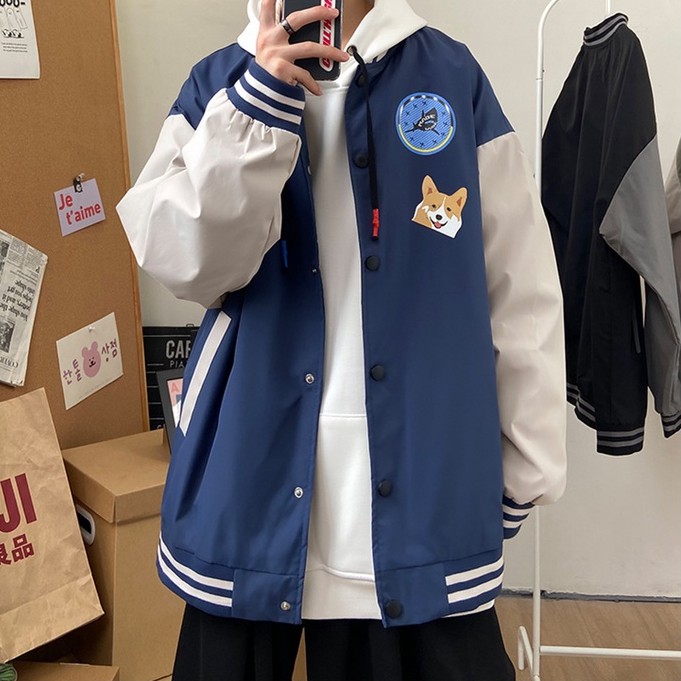 Áo Khoác Bóng Chày In Chữ Thời Trang Hàn Quốc Cho Nam