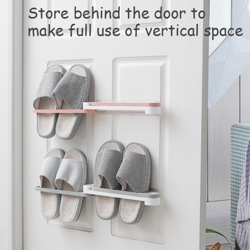 Slipper Toilet Folding Rack Without Traces Without Punching Storage Bathroom Door Drain Shoe Rack