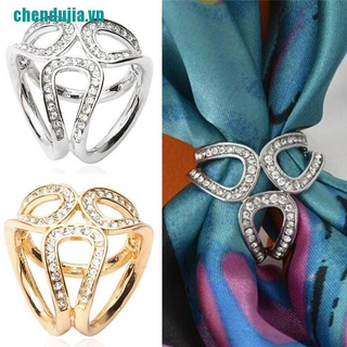 [Endujia] Kẹp Cài Khăn Choàng Lụa Pha Lê Màu Vàng / Bạc Mới