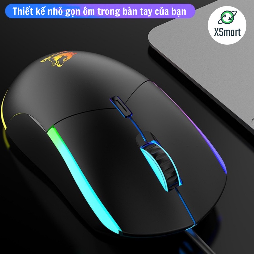 Chuột Máy Tính Có Đèn Led Đổi Màu V7 Gaming Mouse, Chỉnh DPI, Siêu Bền, Kết Nối Laptop PC, Sử Dụng Đèn Quang Học
