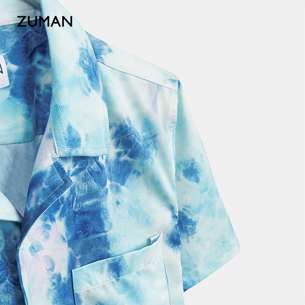 Áo sơ mi nam hoạ tiết tay ngắn Tie Dye Shirt ASM164 ZUMAN form suông, chất lụa cao cấp, thoáng mát, không nhăn | BigBuy360 - bigbuy360.vn