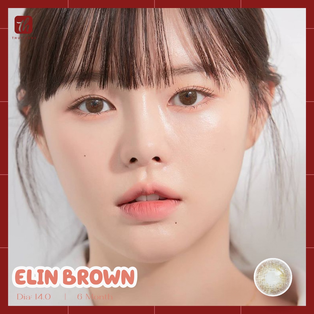 Kính Áp Tròng Cận Màu Nâu Tự Nhiên Chống Tia UV Elin Brown Zlens Tiêu Chuẩn Nhật Bản