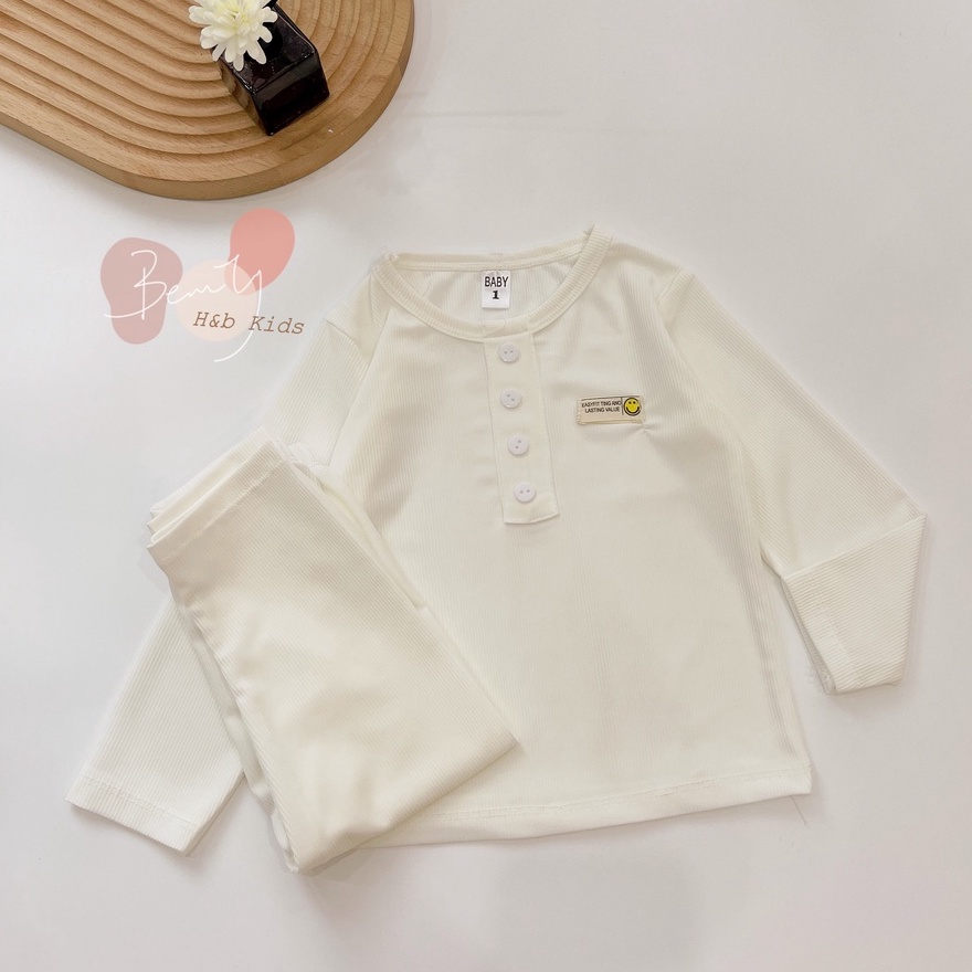 Bộ dài tay cho bé trai trơn màu , bộ thu đông chất thun tăm lạnh mềm mịn size từ 6 - 15 kg