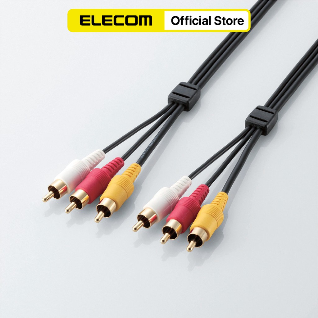 [Mã ELHACE giảm 4% đơn 300K] Cáp AV nối 3xRCA - 3xRCA, 1.0m - 2.0m - 3.0 m ELECOM AV-WRY - Hàng chính hãng