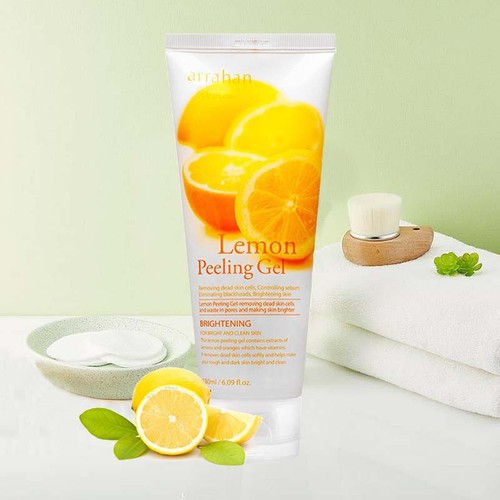 Tẩy Tế Bào Chết Arrahan Lemon Peeling Gel Chính Hãng Hàn Quốc 180ml Chiết Xuất Từ Trái Chanh Thiên Nhiên