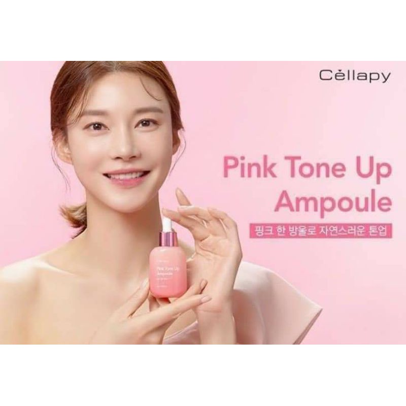 TINH CHẤT CHỐNG NẮNG CELLAPY PINK TONE UP AMPOULE DƯỠNG TRẮNG CĂNG BÓNG NÂNG TONE