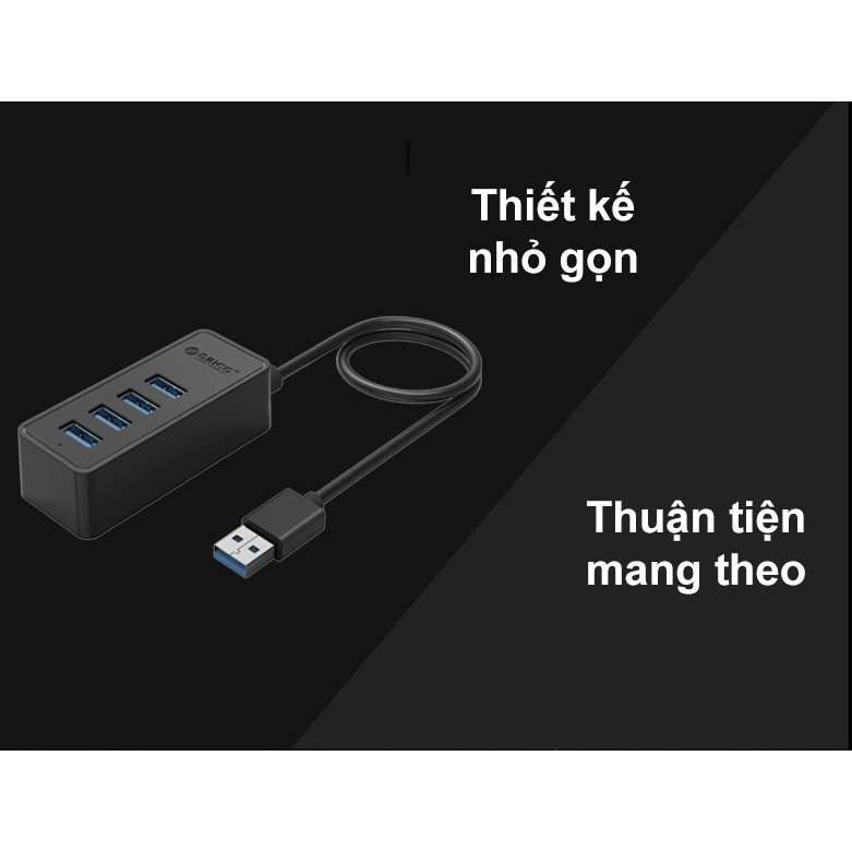 HUB USB 3.0 chia 4 cổng USB 3.0 (Hub USB 3.0) Orico W5P-U3 - Hàng Chính Hãng- Bảo Hành 12 Tháng