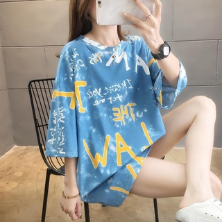 【Available COD】 - -Korean Outfits For Women Oversize Plus Size T-shirts 40-100KG Women's Cotton T-shirts Casual Cotton T-shirts Female School Clothes Print Multicolor Summer 2020 New 080103