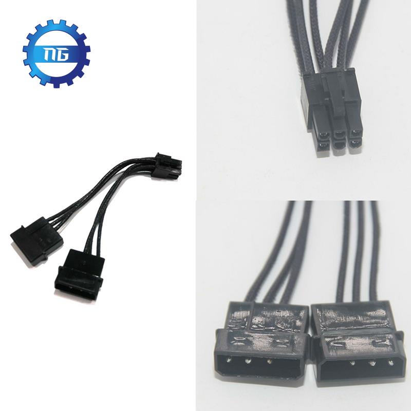 Set 2 dây cáp chuyển đổi nguồn điện Molex 4-Pin sang 6 Pin PCI-E cho thẻ video