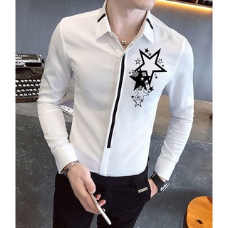 Áo Sơ Mi Nam Họa Tiết Ngôi Sao Cao Cấp vonesa được xem hàng