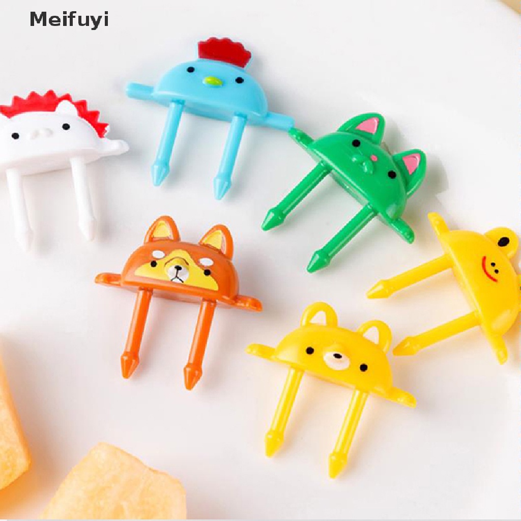Set 6 Nĩa Ăn Trái Cây / Tráng Miệng Hình Động Vật Hoạt Hình Mini Trang Trí Tiệc Tùng