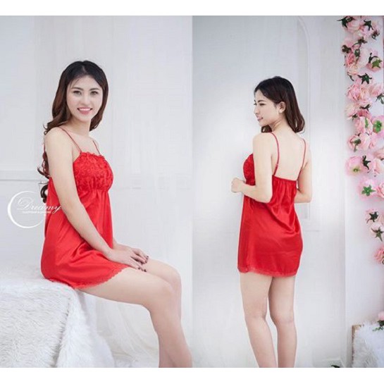 Đầm ngủ sexy lụa cao cấp , đồ ngủ quyến rũ mùa hè siêu mát DREAMY VX10 -26