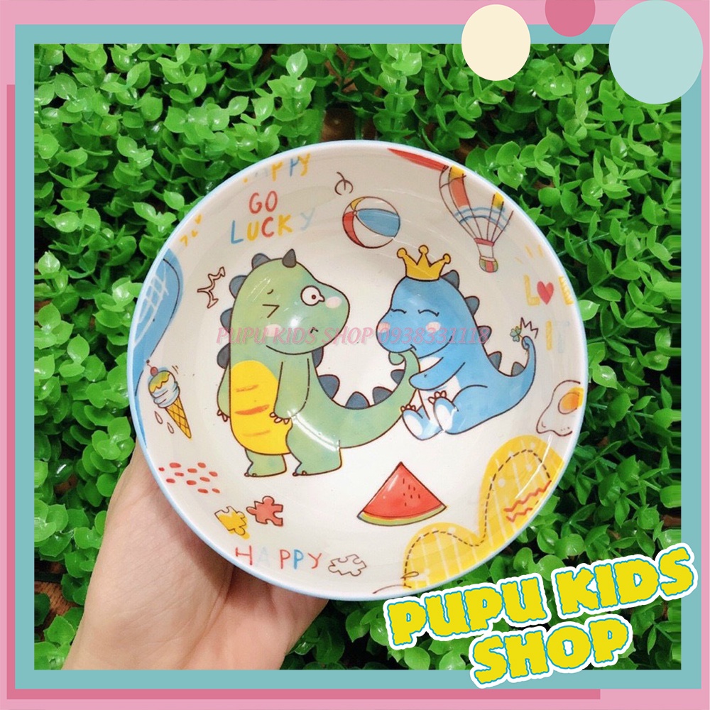 Bát Sứ Tròn Hình Thú, Tuần Lộc Dễ Thương Cho Bé Ăn Dặm, Ăn Cơm (Link 2) PUPU KIDS SHOP