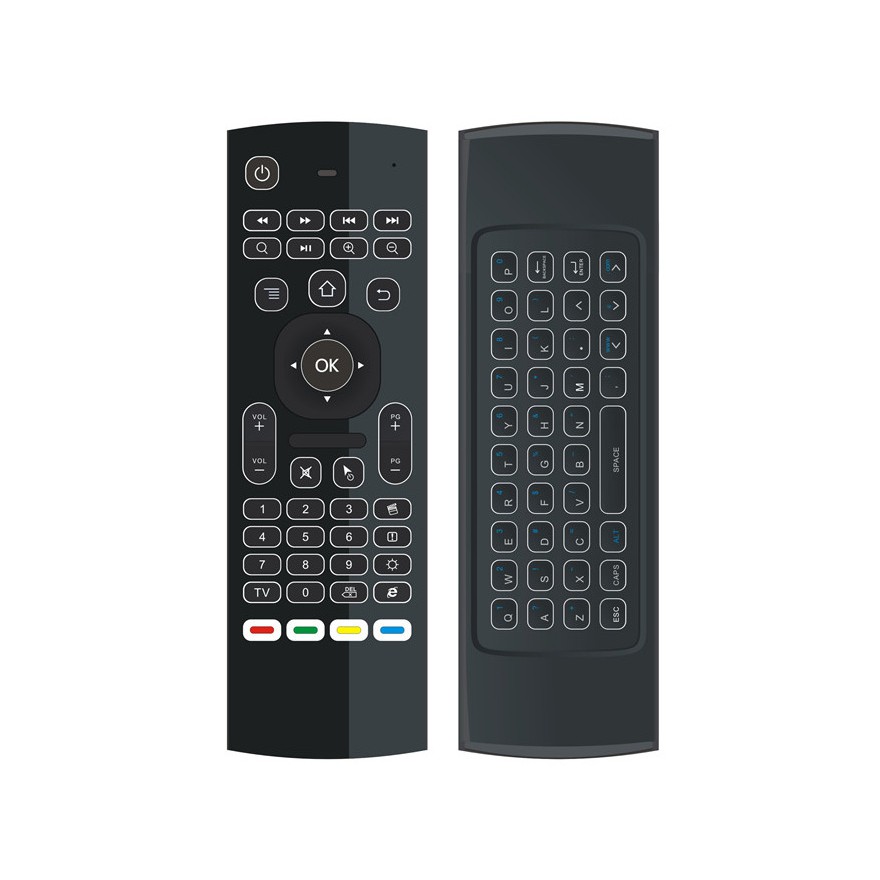 Chuột bay pro cho Android TV box, Smart TV có đèn bàn phím silicon mềm bền