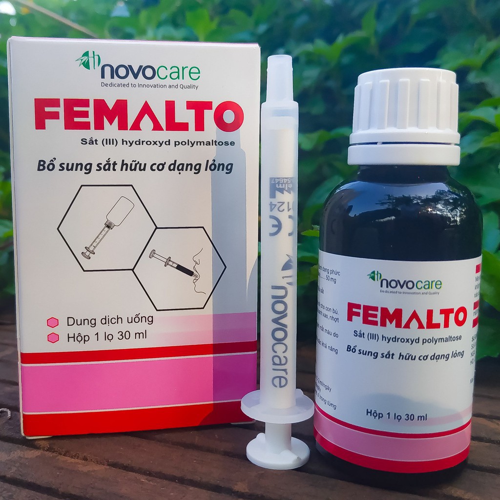 Sắt nước Femalto – Hỗ trợ bổ sung sắt hữu cơ cho bà bầu, người thiếu máu (lọ 30ml)
