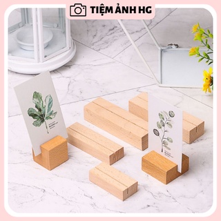 Đế gỗ kẹp ảnh, giấy ghi chú để bàn làm bằng gỗ tiện lợi