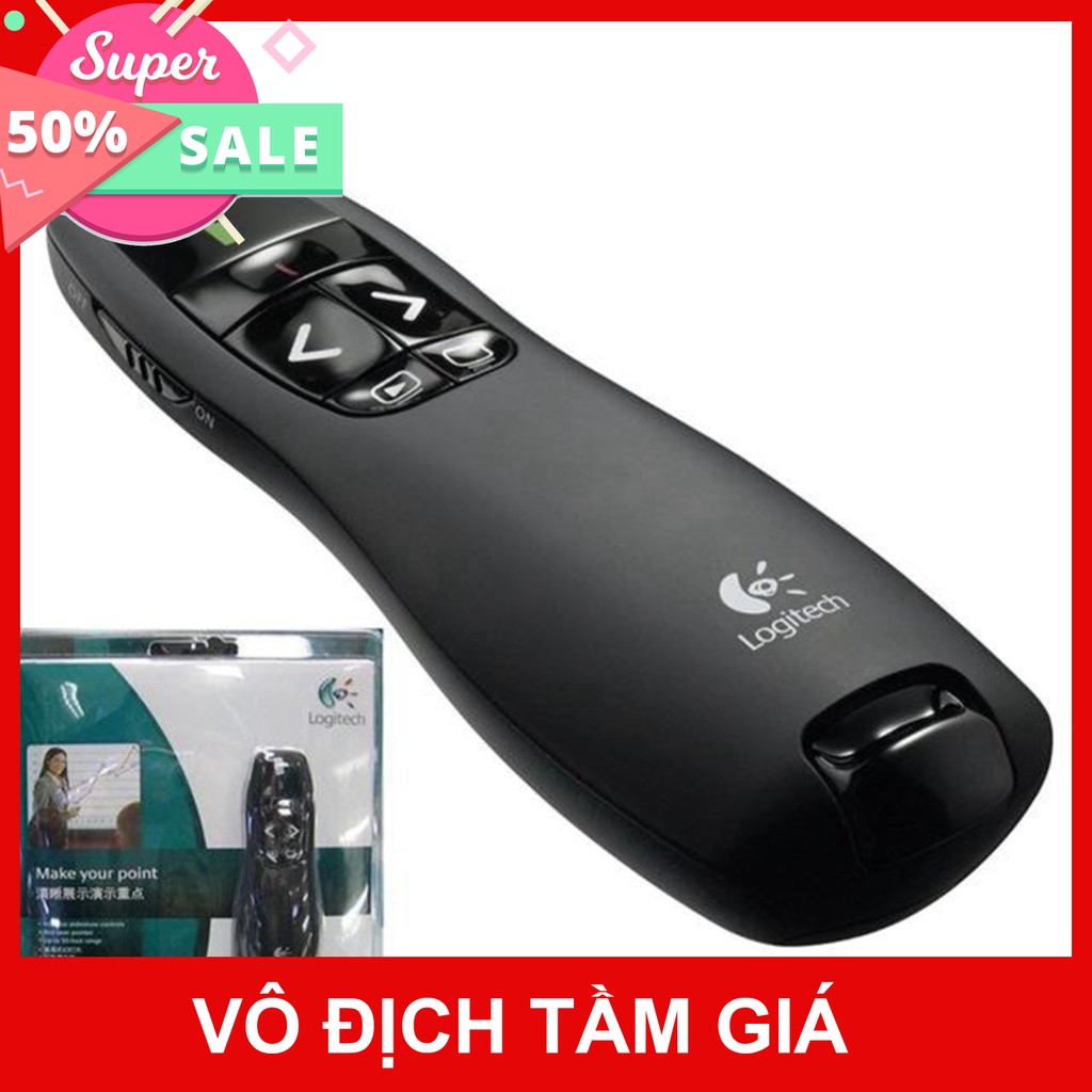 Bút trình chiếu Logitech R400 - Hàng nhập khẩu - Bảo hành 12 tháng - Cam kết lỗi 1 đổi 1