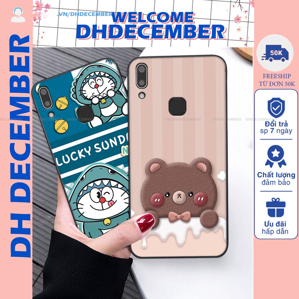 Ốp lưng Vivo Y91 / Y93 / Y95 in hình gấu K@ws, gấu nâu, dor@emon RẺ- ĐẸP- BỀN