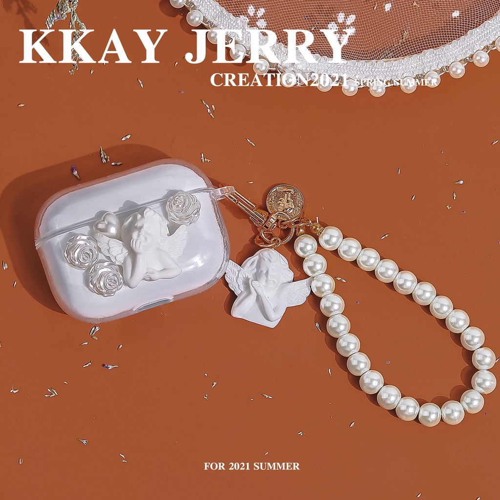 Vỏ Bảo Vệ Hộp Đựng Tai Nghe compatible for airppods 1/2 Gen Pro 3 2021 i12 Pro mini 4 Hình Thiên Thần Dễ Thương