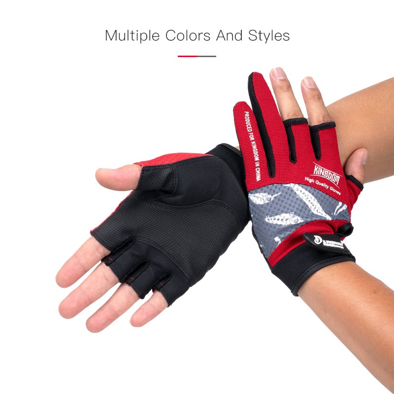 KINGDOM Găng Tay Câu Cá 3 Ngón Thoáng Khí Chống Trượt
