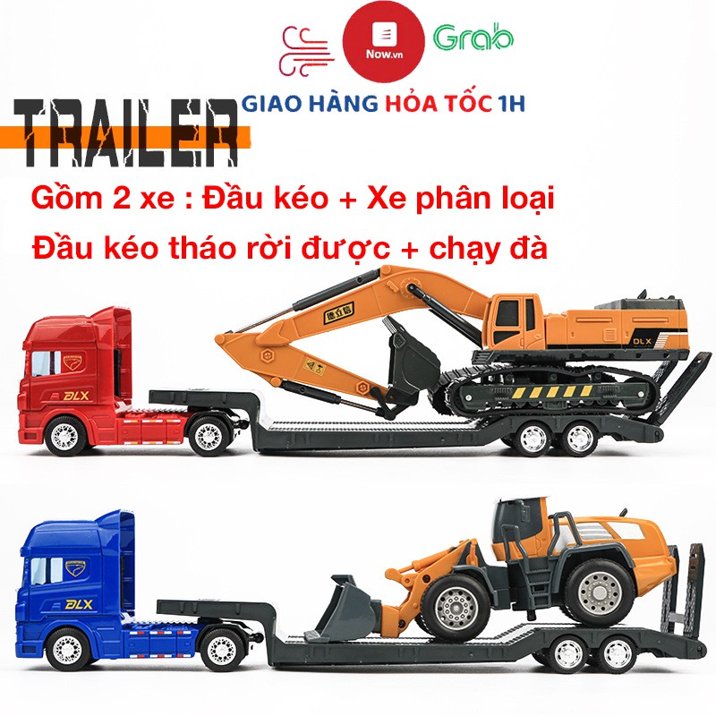 Tuyển tập xe đồ chơi mô hình xe đầu kéo các loại xe (gồm 2 xe) chi tiết sắc sảo, bền, đẹp nhựa ABS, đầu kéo có bánh đà