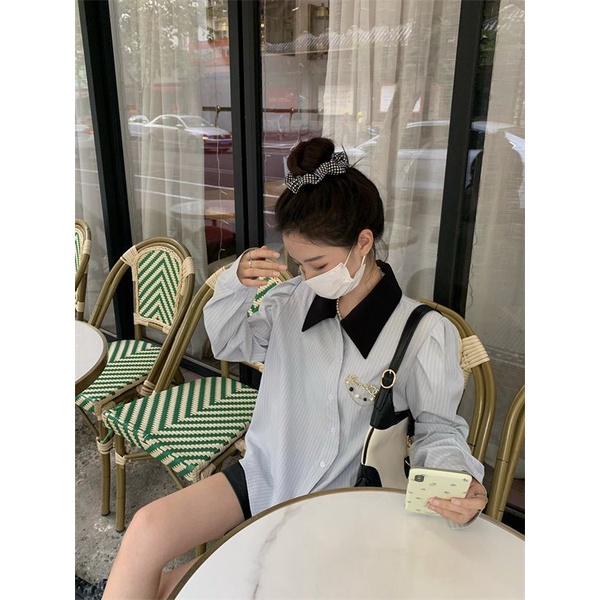 Áo Sơ Mi Dài Tay Phong Cách Pháp Thanh Lịch Dành Cho Nữ