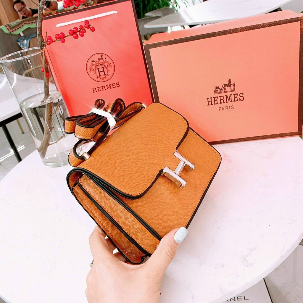 Túi xách đeo chéo nữ 2 ngăn size 20 dày dặn công sở, đi chơi khóa chữ H TDC31