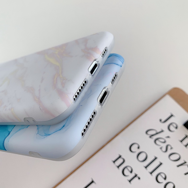 【Ready Stock】iPhone Case iPhone 11 Pro Max XS XR X 8 7 Plus Marble Patterned Soft Silicone Case Cover