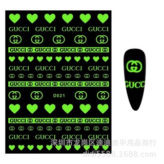 Sticker dạ quang dán móng tay nền đen