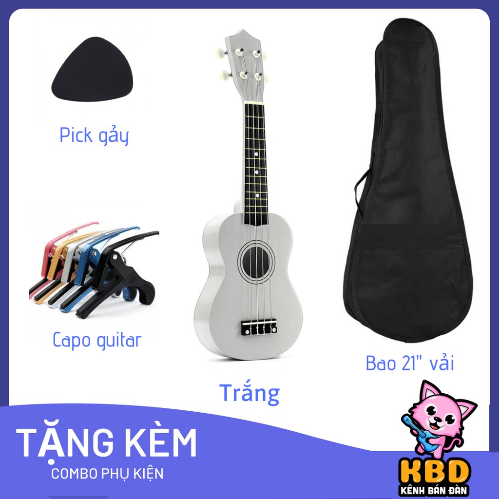 Combo Đàn Ukulele Soprano KBD Full Option ( bao + capo + phím gảy)