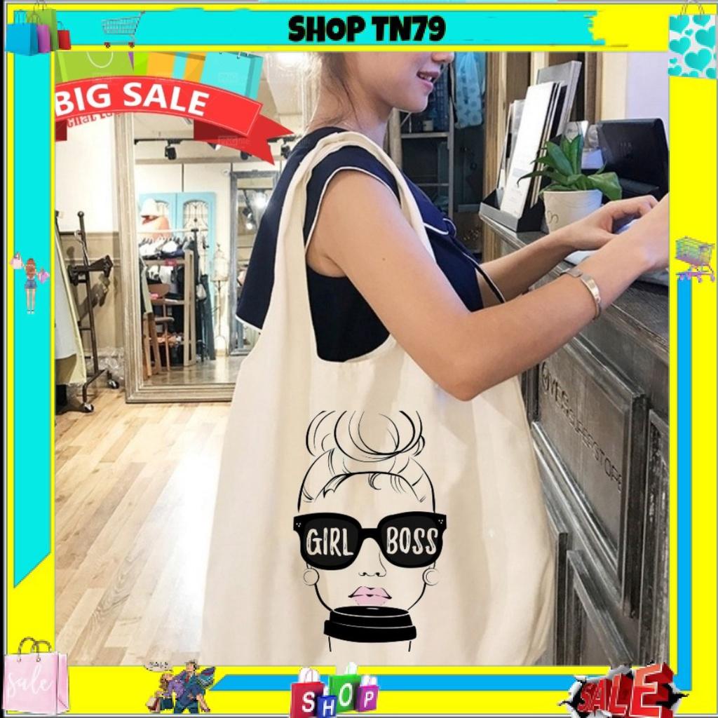 Túi tote vải canvas cute đựng đồ đi học mềm đẹp giá rẻ thời trang GB-01